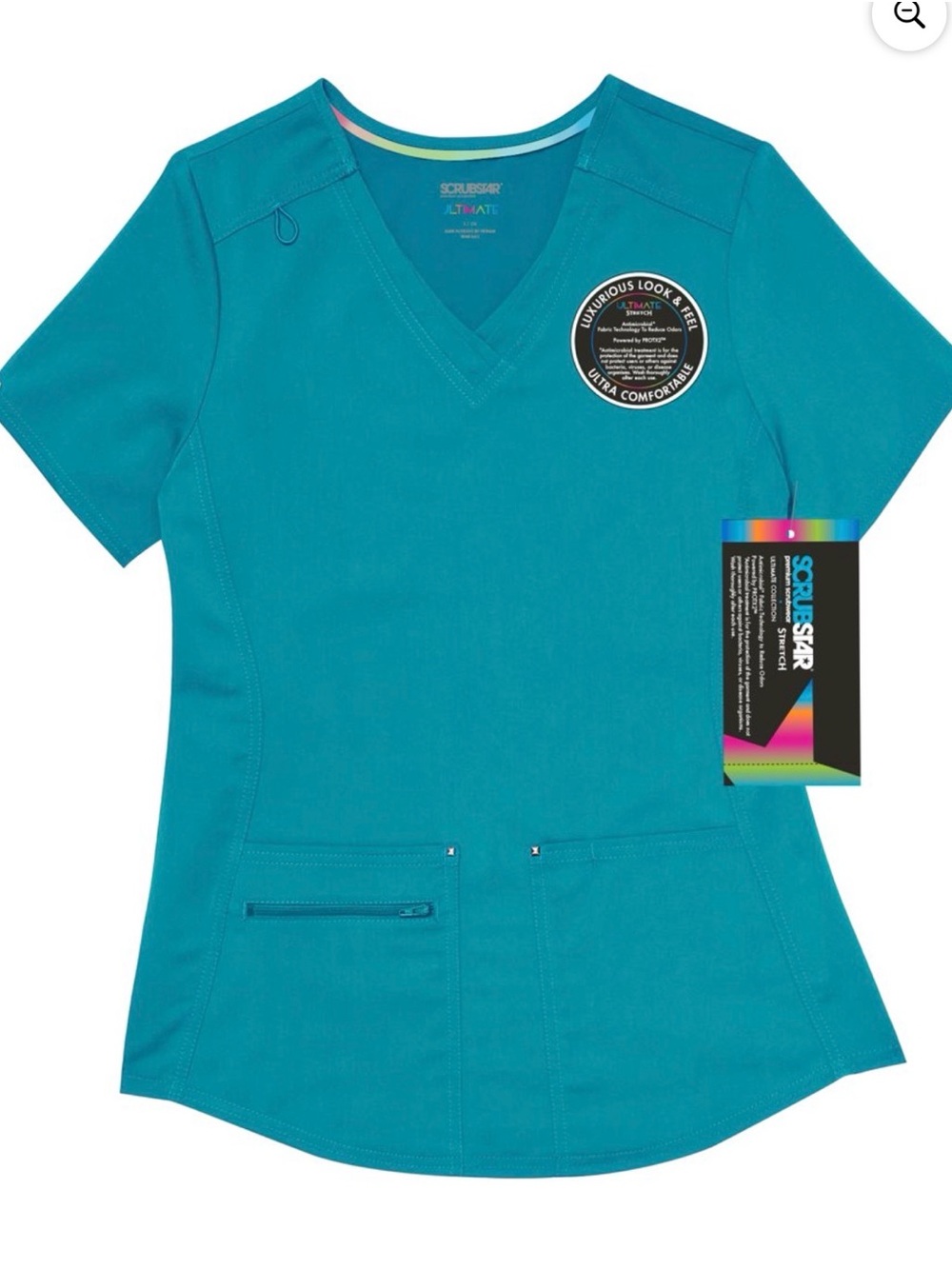 Scrubstar Women's Aquamarine Blue V-Neck Short Sleeve Medical Top